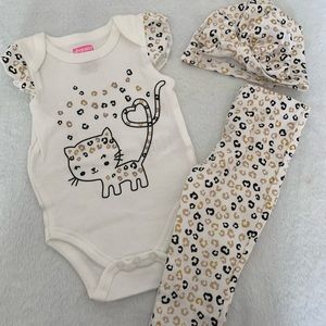 Swiggles Babygirl Outfit Cheetah Print 0-3 Months